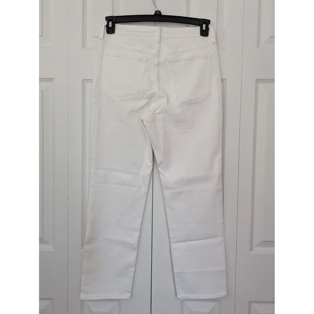 J. Crew Essential Straight White Jean in All Day Stretch Size 28 White NWT BX520